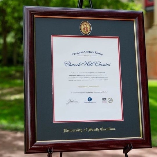 uofsc diploma frame on display on campus