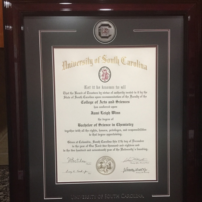 University of South Carolina Diploma Frame