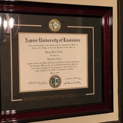 Xavier University of Louisiana Diploma Frame XUL Lithograph Degree Fra