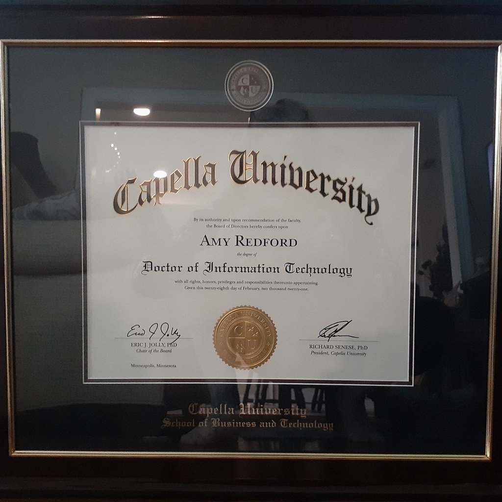 Capella University Masterpiece diploma frame