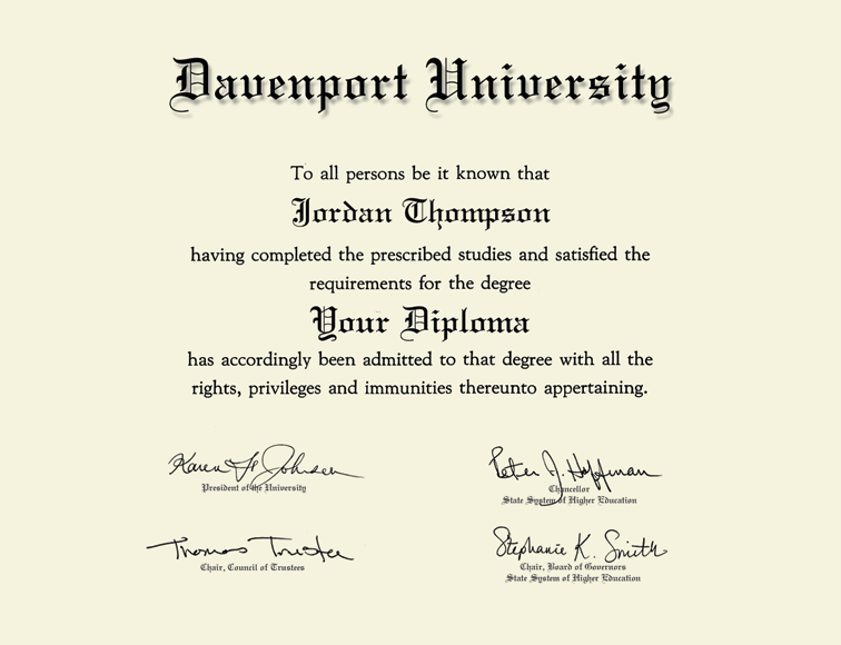 Davenport University diploma frame degree frames shops framing gift graduation plaque document campus certificate Davenport graduate alumni