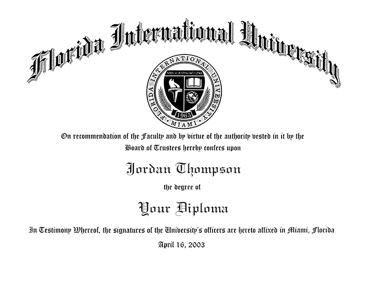 Florida International University Diploma Graduate Catalog (Florida