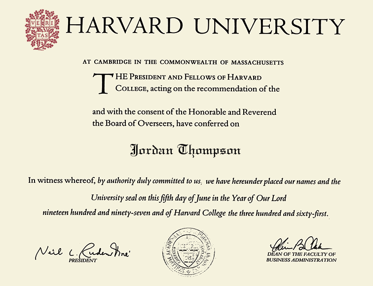 harvard diploma