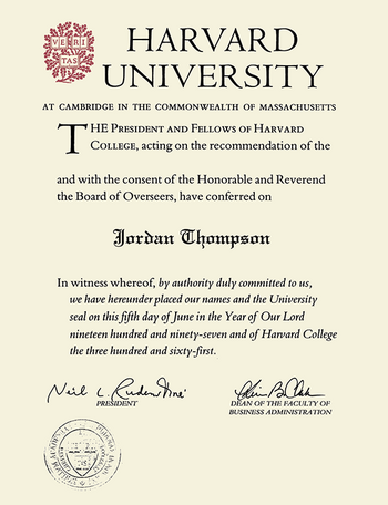harvard law diploma
