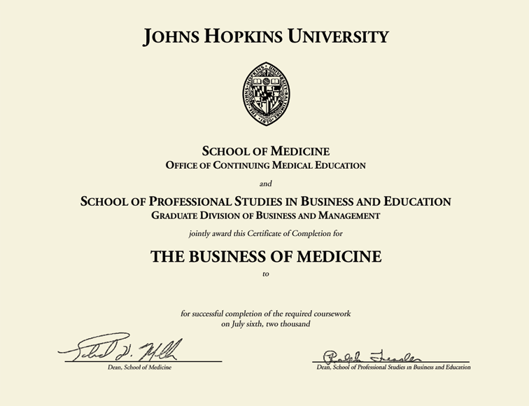 Mestrado em Saúde Pública (MPH) na Johns Hopkins University (JHU