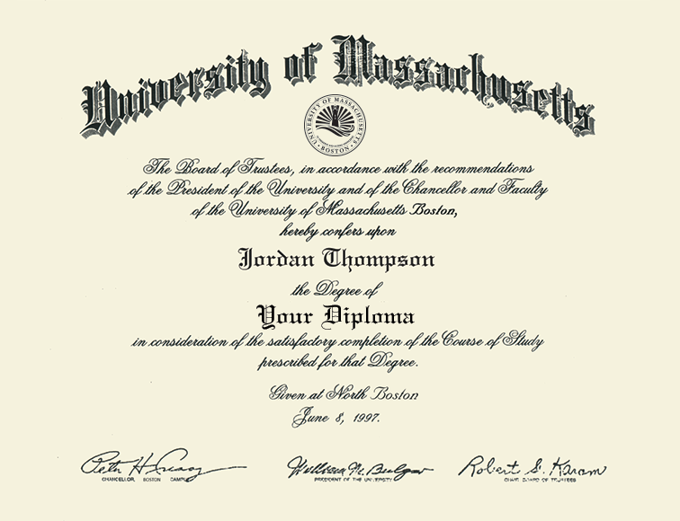 University Of Massachusetts Diploma Frame Campus Photo UMass Boston ...