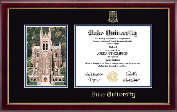 Duke University Campus Scene Diploma Frame in Gallery