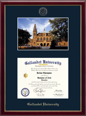 Gallaudet University Campus Scene Diploma Frame in Galleria