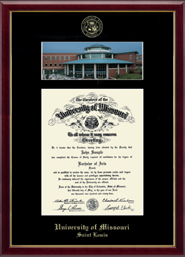 University of Missouri Saint Louis Campus Scene Diploma Frame in Galleria