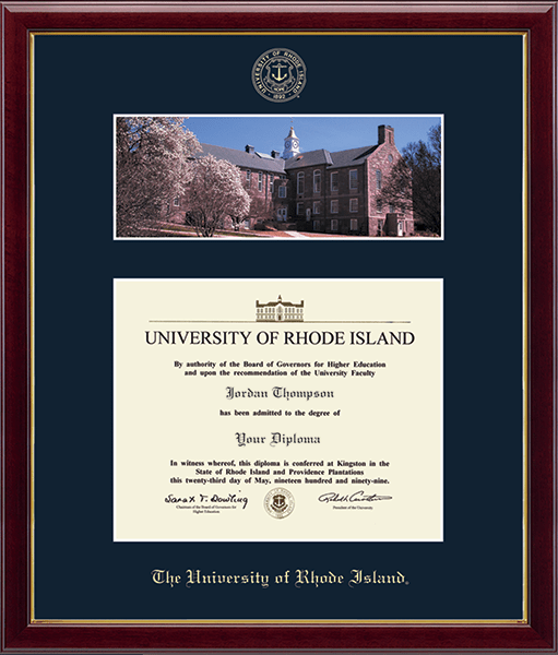 The University of Rhode Island Campus Scene Edition Diploma Frame in Galleria