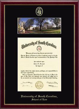 University of South Carolina School of Law Campus Scene Diploma Frame in Galleria