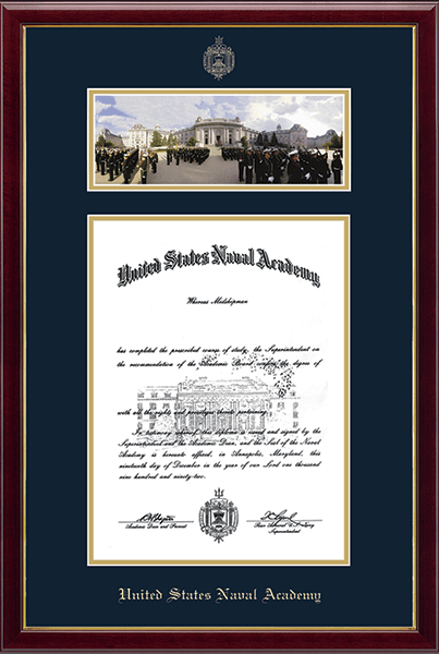 United States Naval Academy Campus Scene Diploma Frame - Bancroft Hall in Galleria
