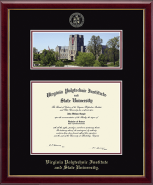 Virginia Tech Campus Scene Edition Diploma Frame in Galleria