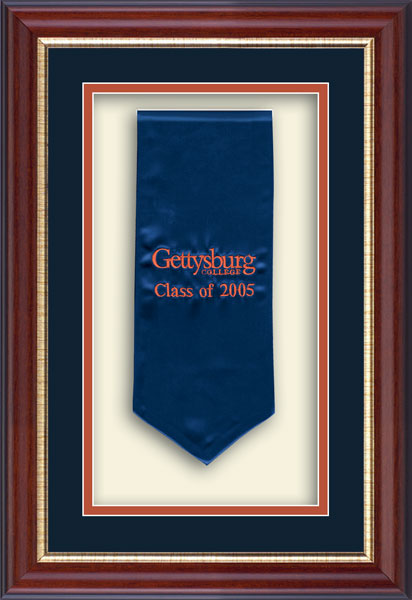 Gettysburg College shadowbox - Commemorative Sash Shadow Box Frame in Newport