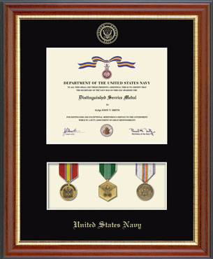 United States Navy Medal Display Certificate Frame in Newport