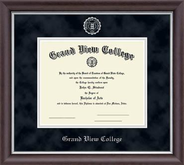 Grand View University Silver Embossed Diploma Frame in Devonshire