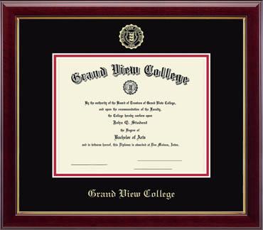 Grand View University Gold Embossed Diploma Frame in Gallery