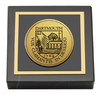 Dartmouth College Gold Engraved Medallion Paperweight