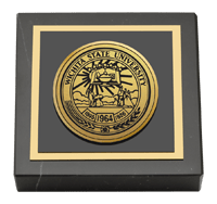 Wichita State University Gold Engraved Medallion Paperweight