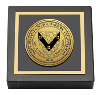 Saint Vincent College paperweight - Gold Engraved Medallion Paperweight