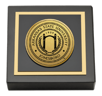 Arkansas State University at Jonesboro Gold Engraved Medallion Paperweight