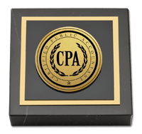 Certified Public Accountant Gold Engraved Medallion Paperweight
