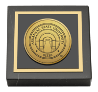 Arkansas State University Beebe Gold Engraved Medallion Paperweight