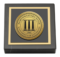 Northwestern State University Gold Engraved Medallion Paperweight