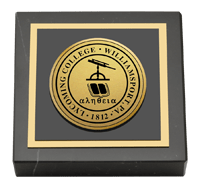 Lycoming College Gold Engraved Medallion Paperweight