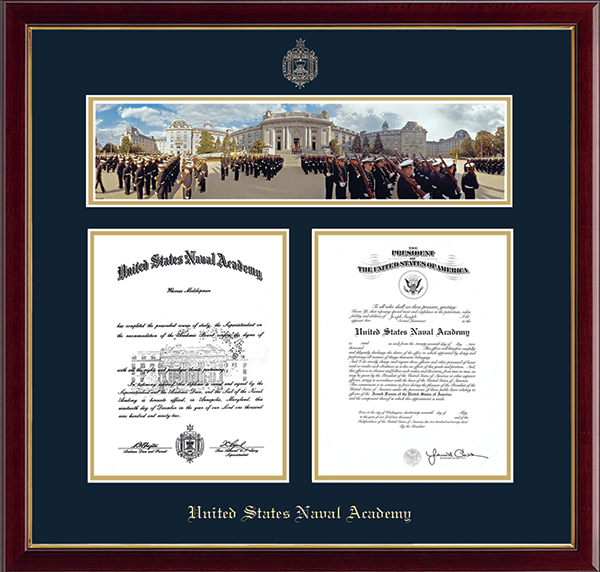 United States Naval Academy diploma frame - Bancroft Hall Campus Scene Double Diploma Frame in Galleria