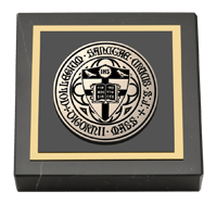 College of the Holy Cross paperweight - Black Enamel Masterpiece Medallion Paperweight