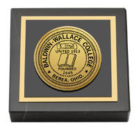 Baldwin-Wallace College Gold Engraved Medallion Paperweight