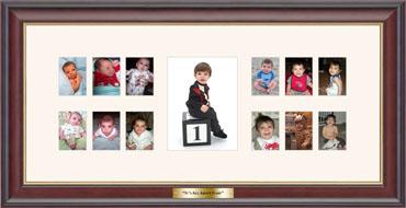 New Baby and Baby Shower Collage Frame - Baby's First Year Photo Frame in Studio Gold