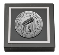 University of Central Arkansas Silver Engraved Medallion Paperweight