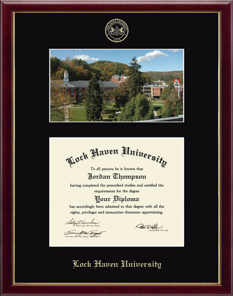 Lock Haven University Campus Scene Diploma Frame in Galleria