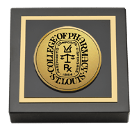Saint Louis College of Pharmacy Gold Engraved Medallion Paperweight