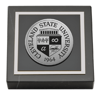 Cleveland State University Silver Engraved Medallion Paperweight