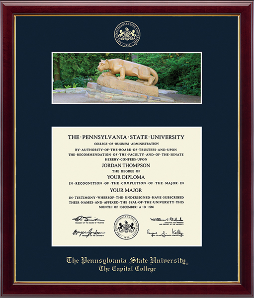 Pennsylvania State University Campus Scene Diploma Frame - Nittany Lion in Galleria