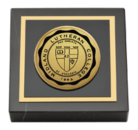 Midland Lutheran College Gold Engraved Medallion Paperweight