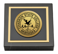 Chadron State College Gold Engraved Medallion Paperweight