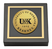 University of Nebraska Kearney Gold Engraved Medallion Paperweight