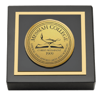 Messiah College Gold Engraved Medallion Paperweight