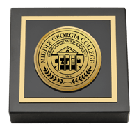 Middle Georgia College Gold Engraved Medallion Paperweight