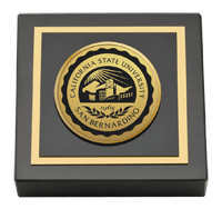 California State University San Bernardino Gold Engraved Medallion Paperweight