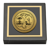 State of South Carolina Gold Engraved Medallion Paperweight