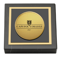 Capitol College Gold Engraved Medallion Paperweight