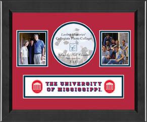 The University of Mississippi Lasting Memories Banner Collage Photo Frame - Red / Navy Mat in Arena
