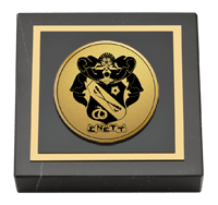 Sigma Nu Fraternity Gold Engraved Medallion Paperweight