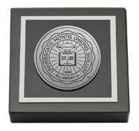 Mount Union College paperweight - Silver Engraved Medallion Paperweight