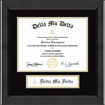 Delta Mu Delta Honor Society Lasting Memories Banner Certificate Frame in Arena
